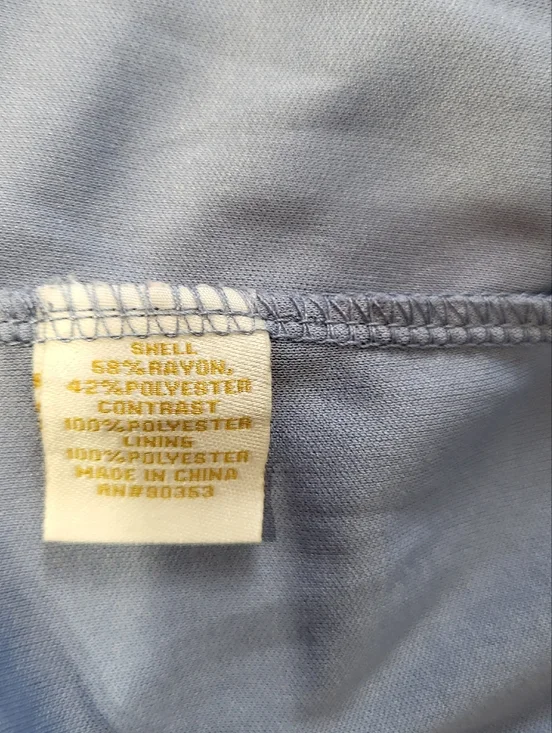 Kings Road Blue V-Neck Puff Sleeve Maxi Dress with Smocked Waist, Size Large - Picture 4 of 4